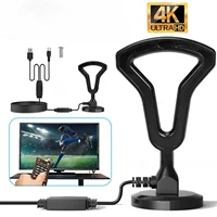 Antena de TV Digital HD de largo alcance para interiores, amplificador de señal 4K 1080P, 36dBi, ATSC/DVB-T/ISDB, antena de onda de tierra de visión libre