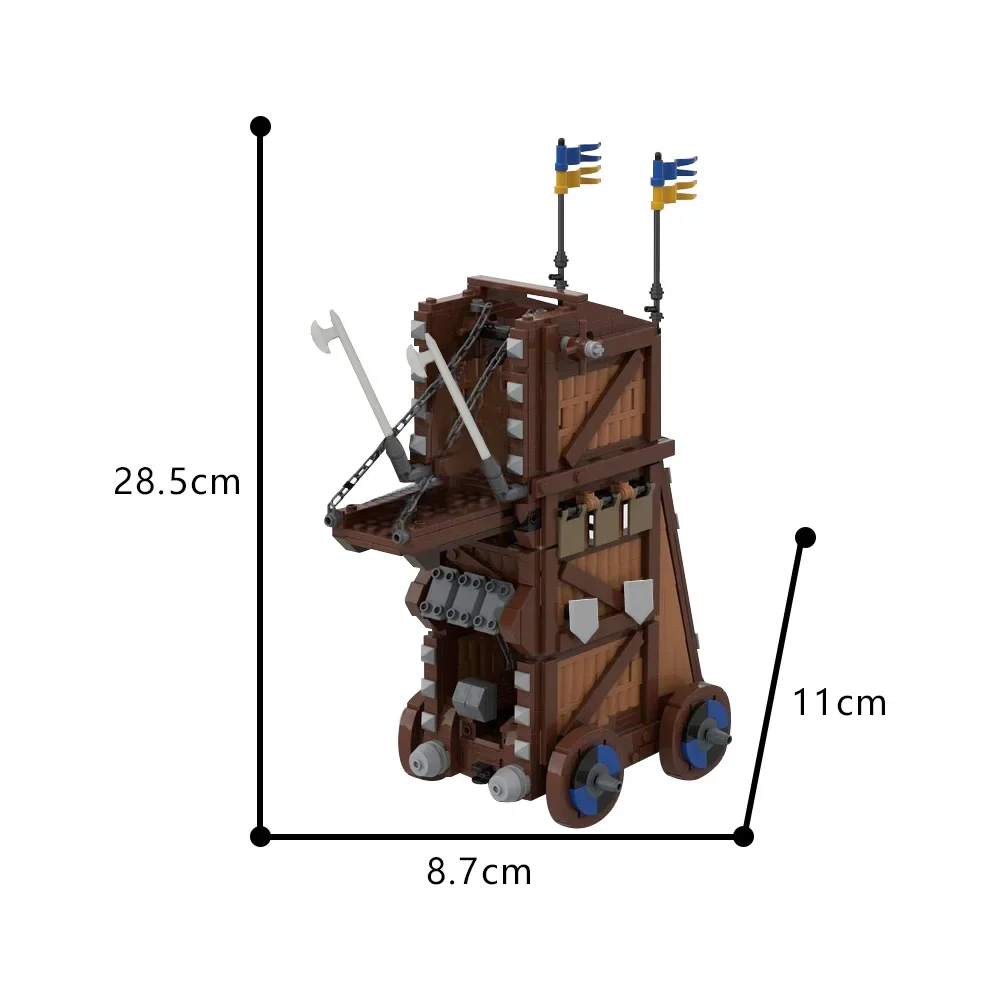 MOC Black falcons Siege Tower Model Building Blocks Knighteds Fortress Medieval Castle Bricks Assembled Toy for Children Gift