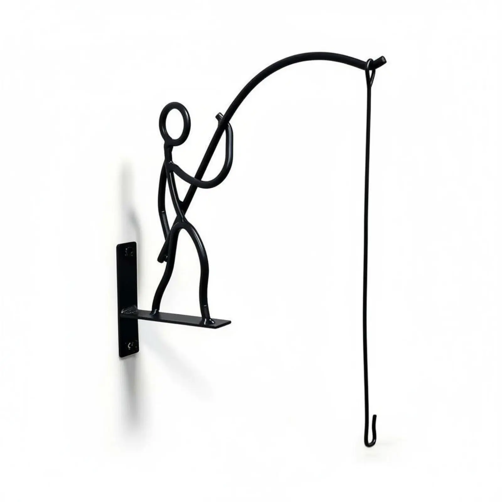 Hanging Fishing Fixture Wall Mount Metal Plant Hook Decorative Heavy Duty Bracket for Outdoor Garden Balcony Patio Planter