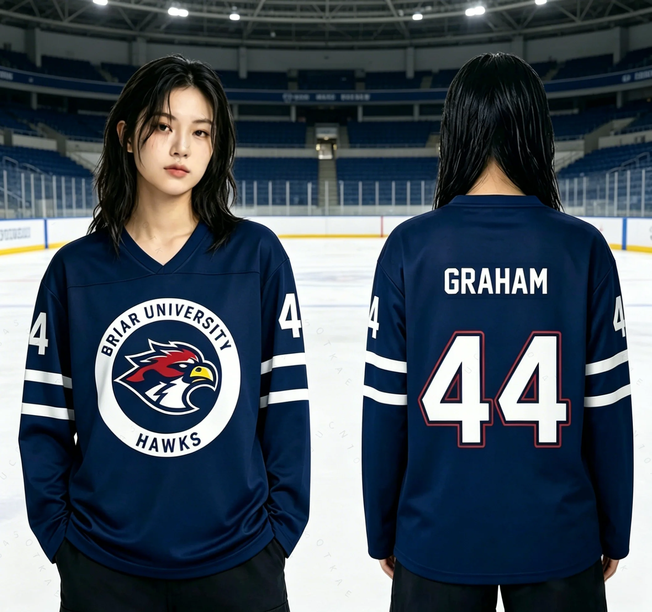 

Cosplay Off Campus Briar University Hockey Jersey Graham 44 22 DI LAURENTIS 66 46 Tucker T-shirt Design 3D Printing Merch Unisex