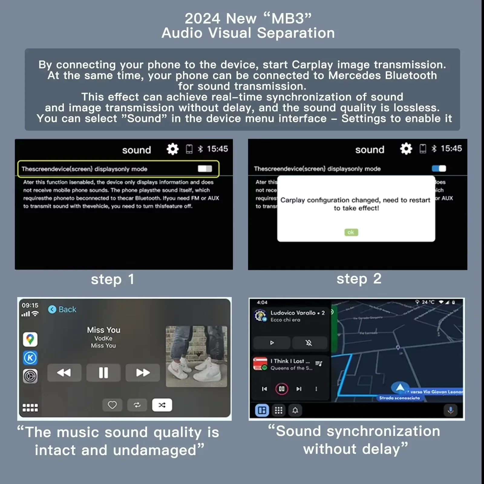 AUTOABC Wireless CarPlay Android Auto لسيارة Mercedes Benz A B C E Class GLA CLA GLK W204 W176 W246 X204 C117 NTG4.5 وحدة Becker #4