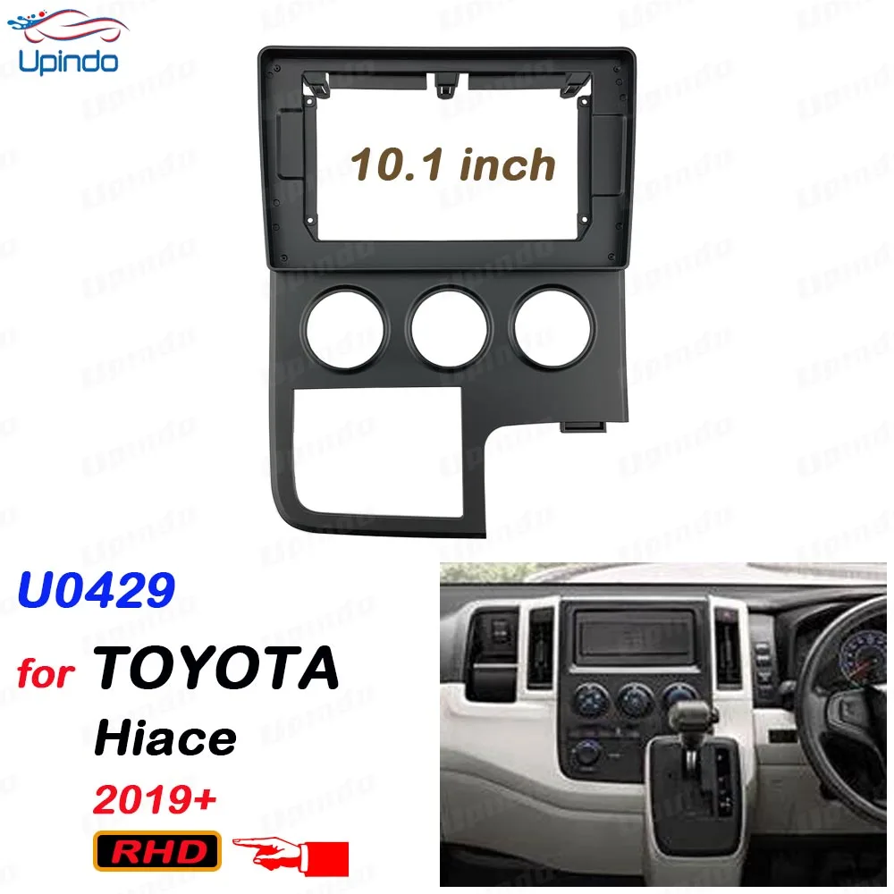 

Car Accessories: 10.1 Inch 2 Din Fascia Panel Frame w/ Android Radio Audio for Toyota Hiace 2019 Dashboard Mounting Kit