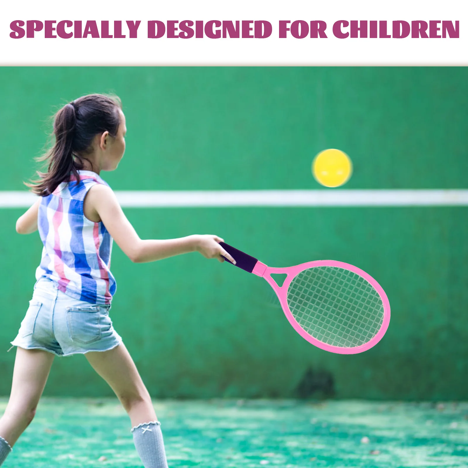 Juego de raquetas de tenis y bádminton para niños, 2 uds., mango suave antideslizante, red elástica, ligero, portátil, deportes de interior y exterior para niños