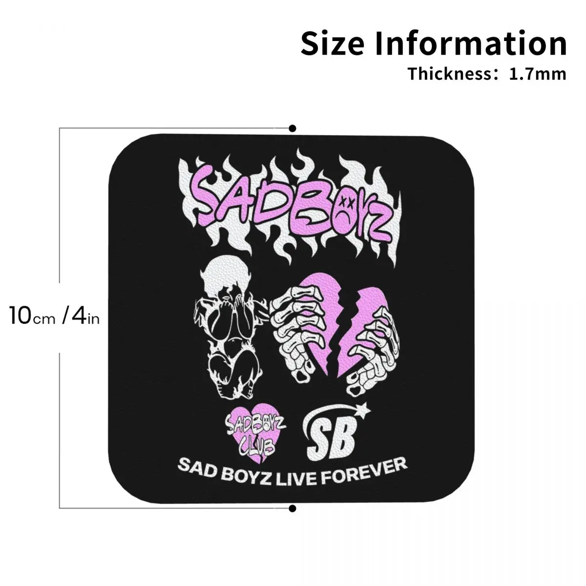 

Подставки Junior H Merch Sad Boyz, кожаные салфетки, водонепроницаемые изоляционные кофейные коврики для дома, кухни, обеденные подушечки, набор из 4 штук