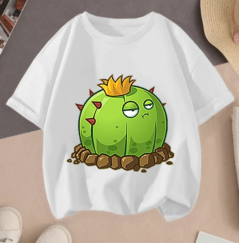 

Kids Boys Girls Teenagers 2026 Hot Sale Short Sleeve T Shirt Casual Summer New 2D Plants Vs Zombies Print