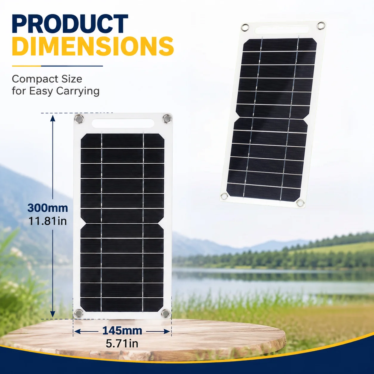 1Pc Portable USB Solar Charger, Compact Solar Panel Power Supply for Camping Travel, for Phones Watches Power Banks Headphones