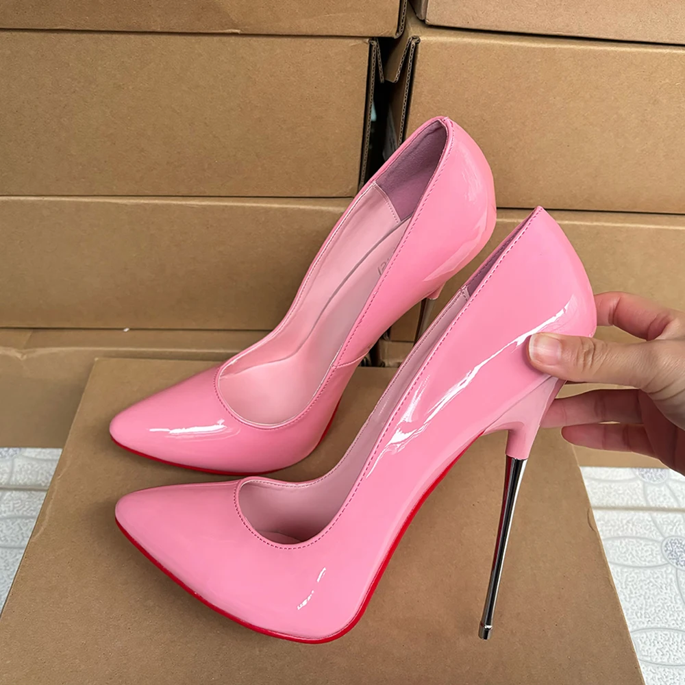 

Customize 16cm Super High Heels Shiny Pink Stilettos Pumps Cross Dresser Fetish Show SM Homosexual Unisex Shoes For Man Big Size