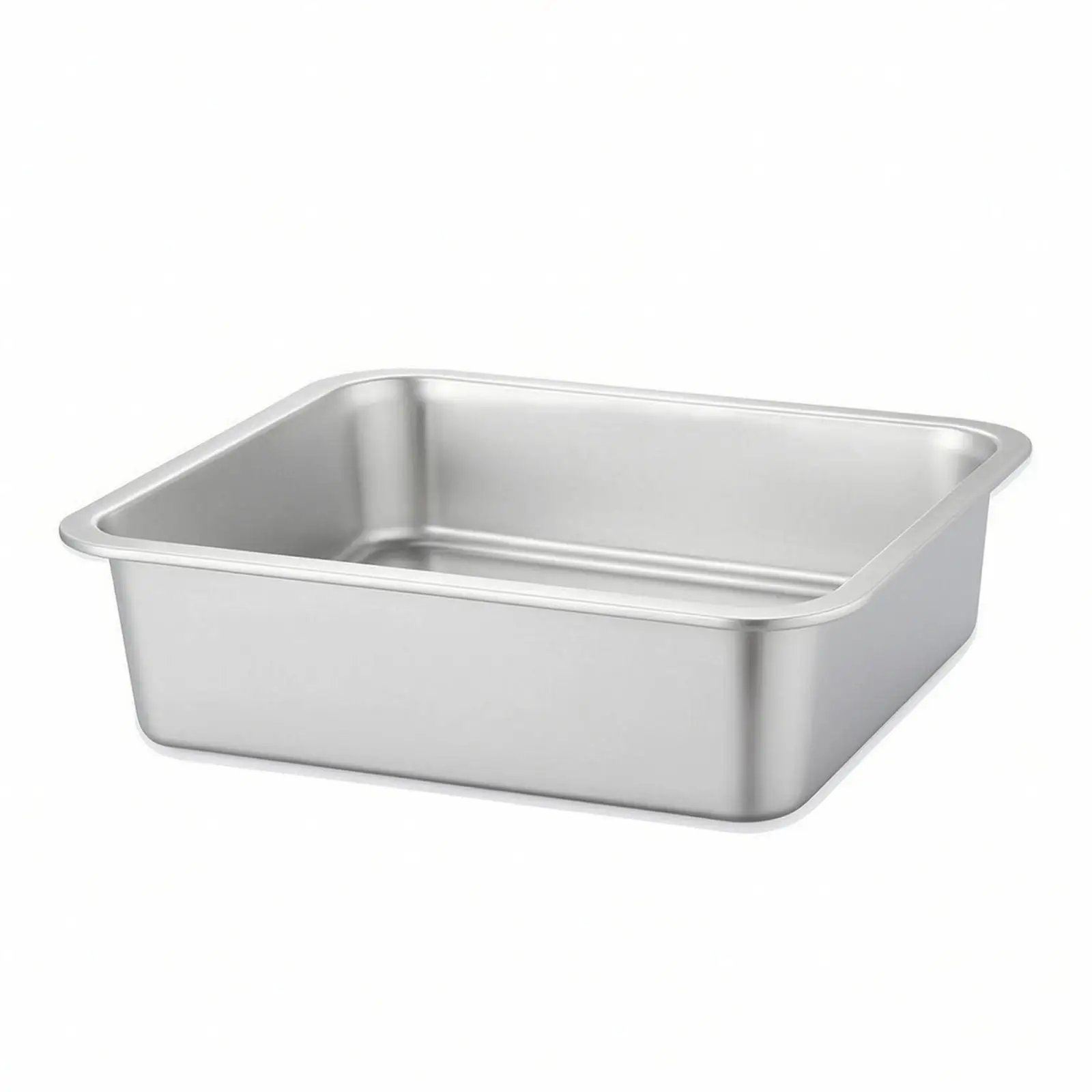 Practical Cat Litter Container Stainless Steel Deep Utility Tray for Feline Litter and Countertop Storage Use