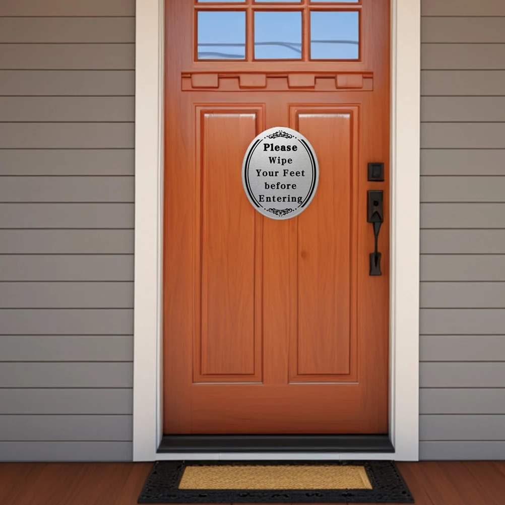 

2 set 2 Sets Pvc Entryway Stickers Please Wipe Your Feet Before Entering Adhesive Wall Decals Reminder Signs For Bathroom Floor