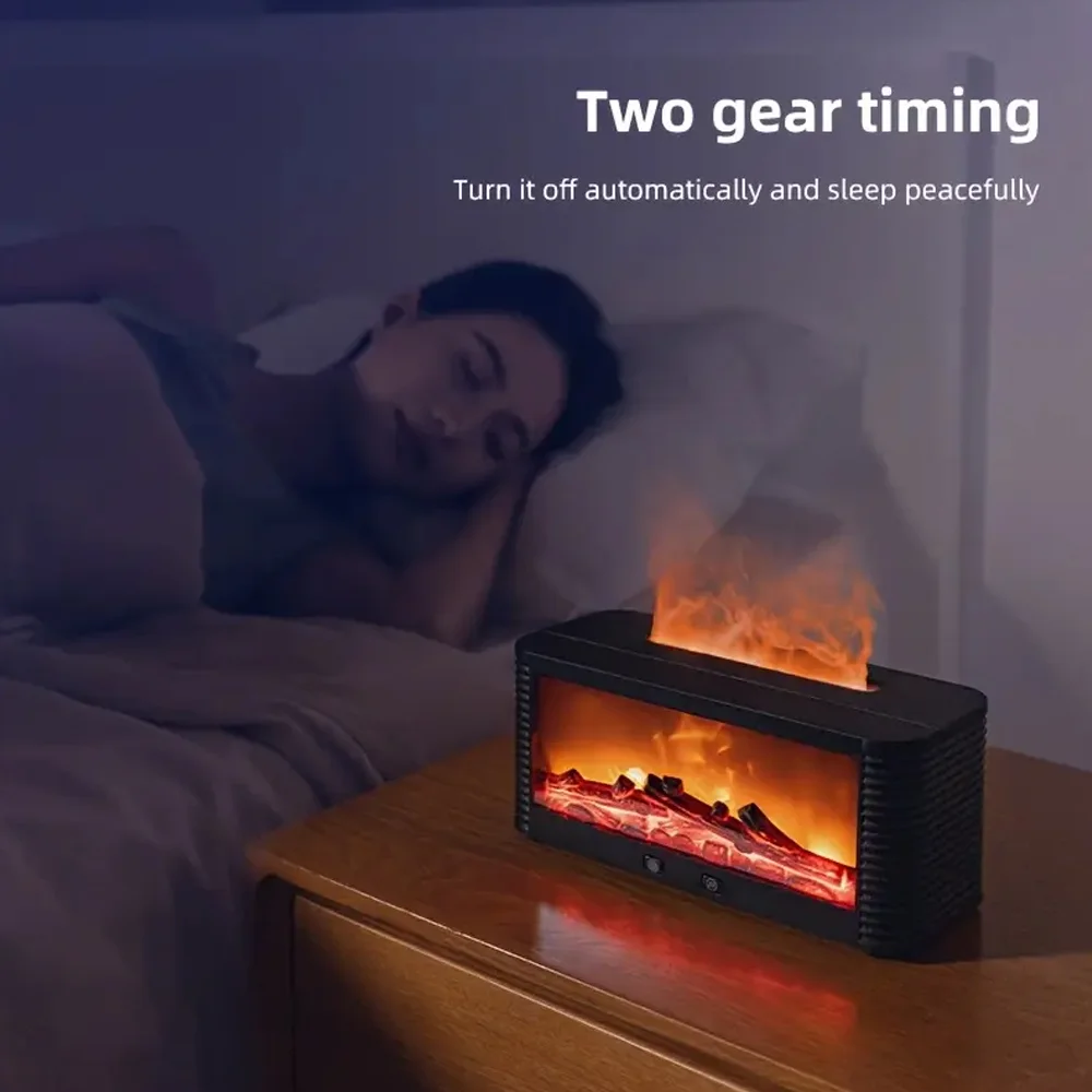 300ml LED Light Aroma Humidifier with Large Flame-Like Effect Remote Controlled Essential Oil Diffuser