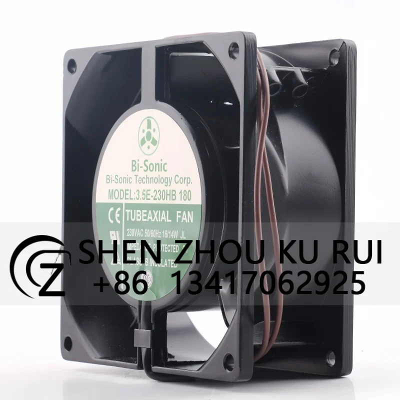 New Bi-Sonic AC 230V 16/14W EC DC 3.5E-230HB 180 9CM All Metal 92X92X38MM High Temperature Resistance Cooling Fan