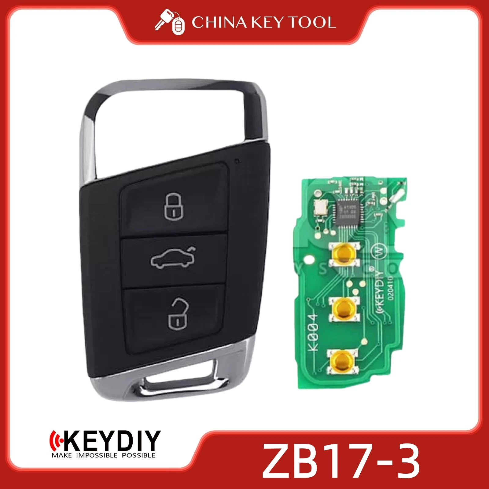 KEYDIY KD ZB17-3 Universal Smart Remote Key 3 Buttons Compatible with VW Type