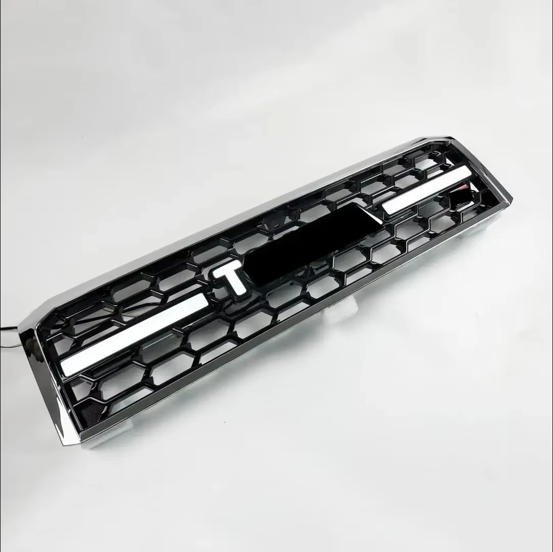 For Toyota Land Cruiser LC70 LC71 LC76 LC78 LC79 LED Chrome Front Grill GR Grille Replacement Car Accessories Air Intake Grille