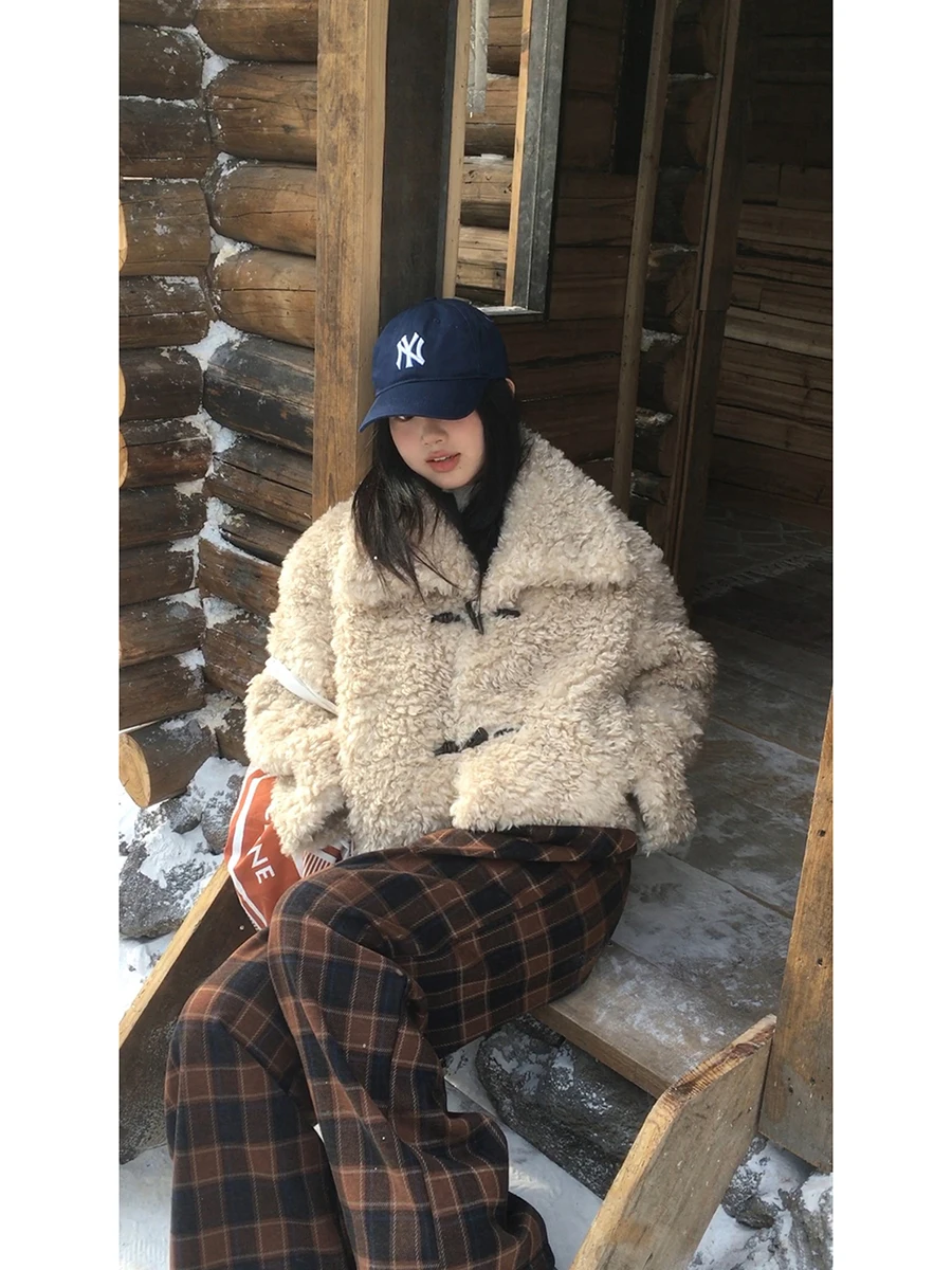 

Red Celebri Lamb Fur Jaet женское осенне-зимнее хлопковое пальто Thiened для поездок на работу Sle Long Sve теплая верхняя одежда