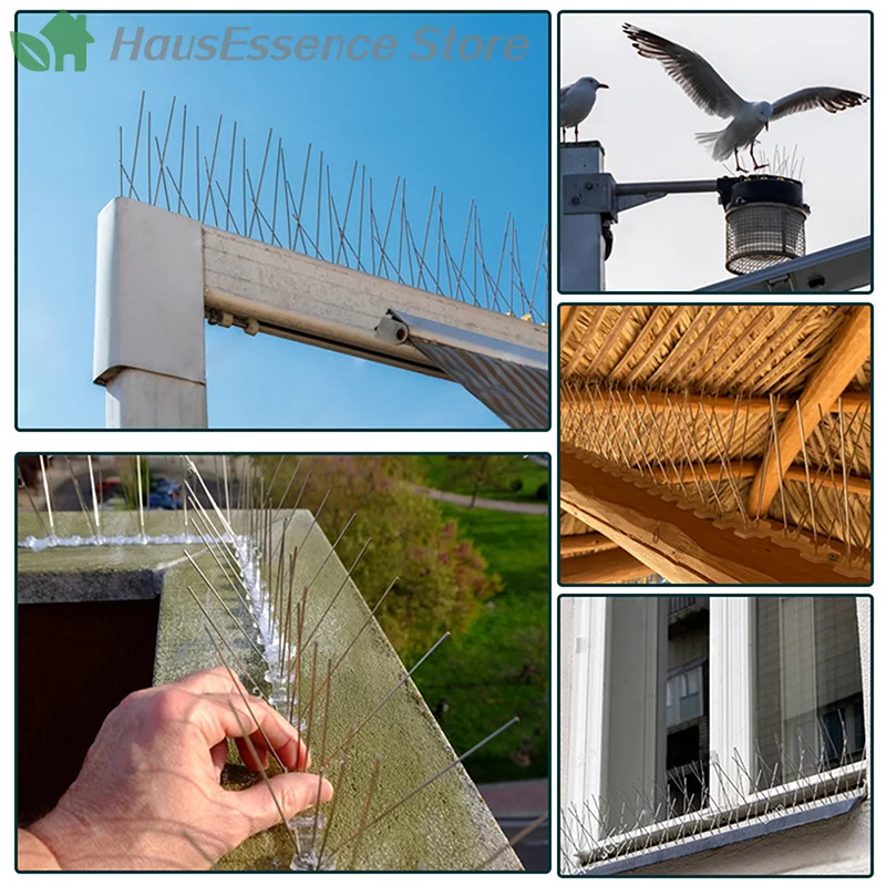 ※1PC Stainless Steel Pigeon Spikes And Pet Bird Repeller Deterrent 25cm Home Balcony Anti-bird Repellent Thorn Nail Care