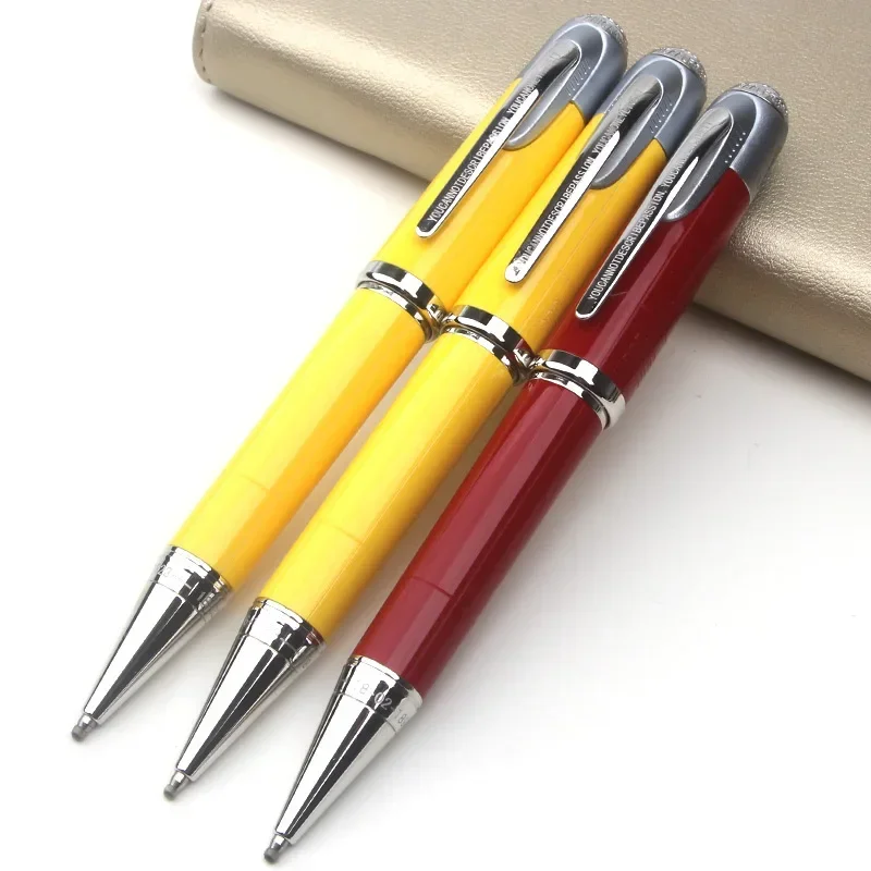 تصميم خاص توقيع Ferr Ari أحمر أسود أصفر حبر المكبس أعلى جودة قلم حبر منحوتة جوفاء مكتب الكتابة رولربال