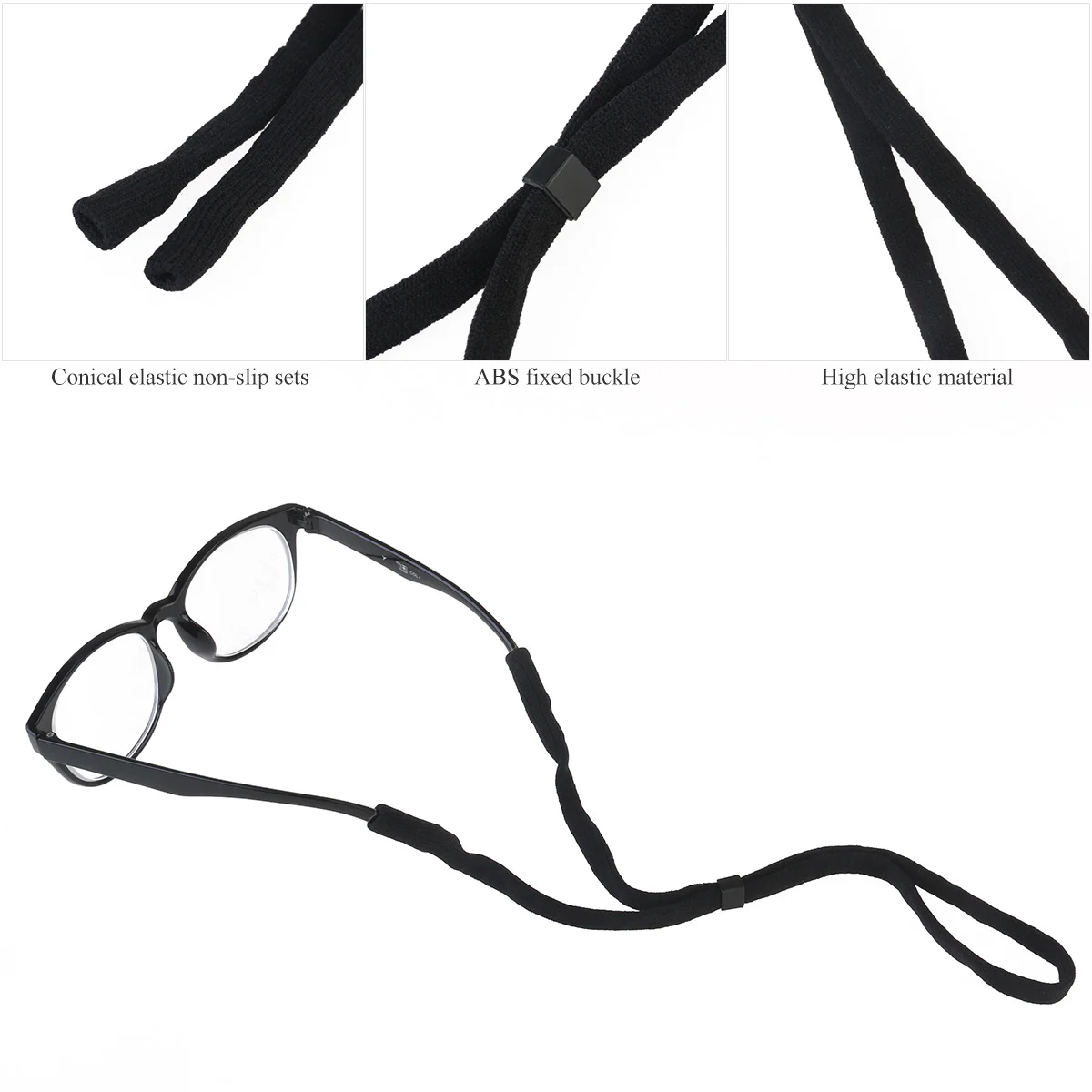 

5Pcs Sunglass Holder Straps Rubber Grip Adjustable Braided Cord Sports Glass Strap for Running Hiking Secure Fit Sunglass