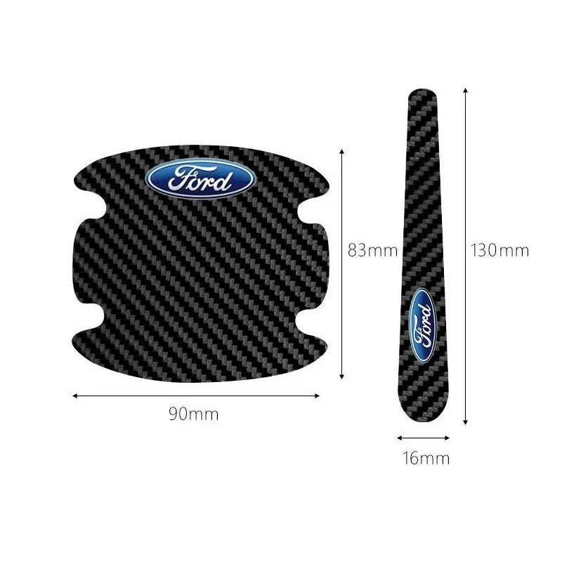 Carbon Fiber Car Door Handle Bowl Emblem Sticker for Ford Focus 3 Fiesta Mk6 Transit Ranger Kuga Mondeo Explorer Ecosport Galaxy