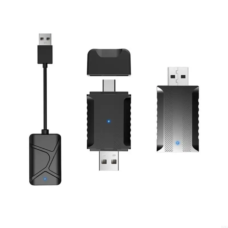 62KA Wireless Play Adapter 2 in 1 Play Auto Adapter Low Low Latency สำหรับระบบปฏิบัติการมือถือ