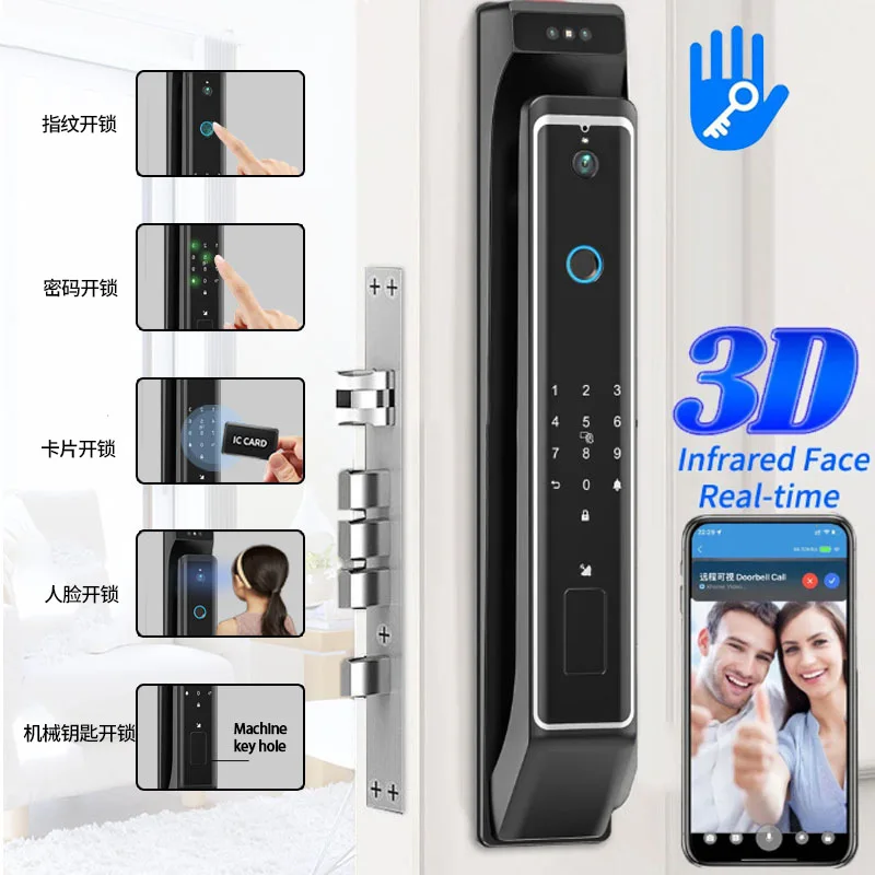 Smart Door Lock Peephole Viewer 3d Face Recognition Lock Smart Lock Cylinder Manufacturer Smart Password Lock