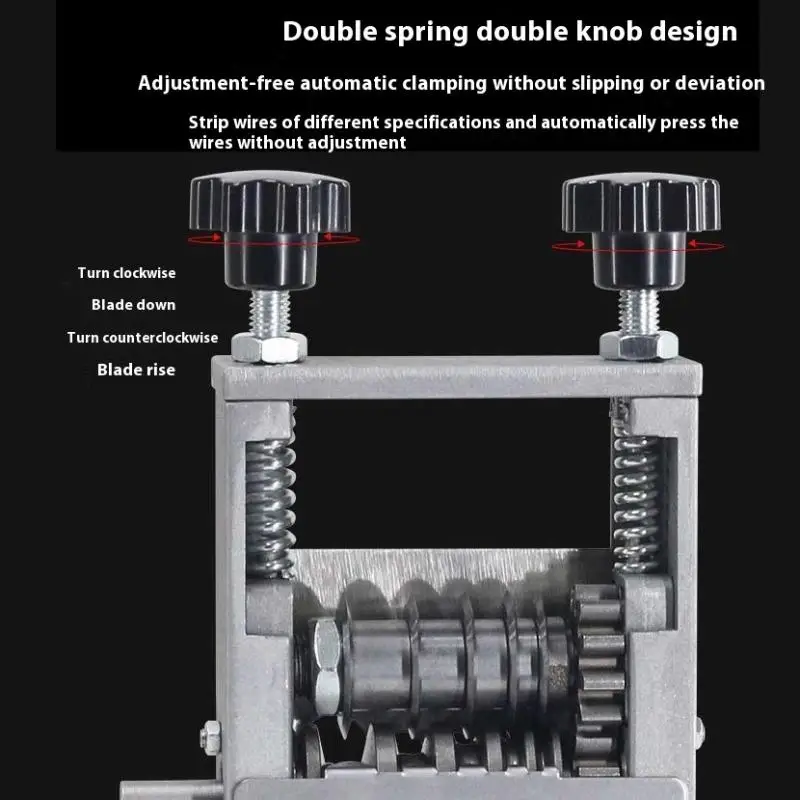 Manual Wire Stripping Machine With 6 Channels 5 Blades Portable Metal Frame Wire Peeler For Scrap Copper Recycling 3-17mm