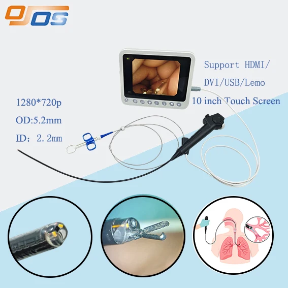 HD Image Resolution 400x400 Single-Use Disposable Veterinary Medical Flexible Bronchoscope USB Port for Dog Surgical Instruments