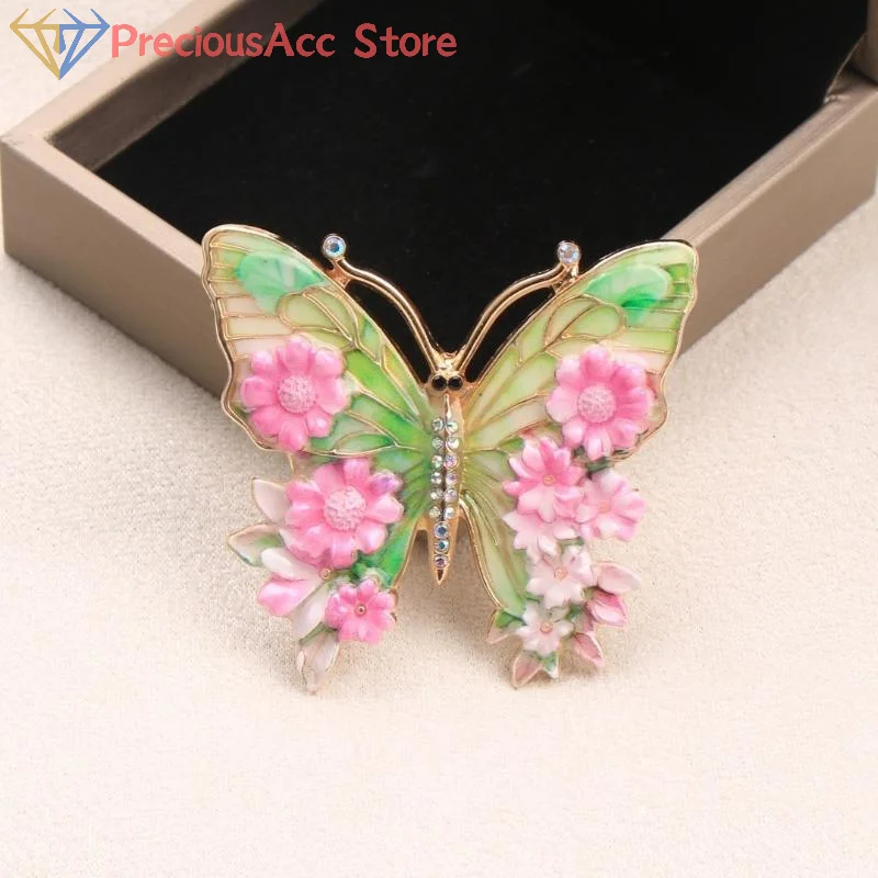1 قطعة الحشرات الجميلة الملونة بروش خمر زهرة كبيرة فراشة دبابيس الهدايا دبابيس الملابس النسائية ل #2