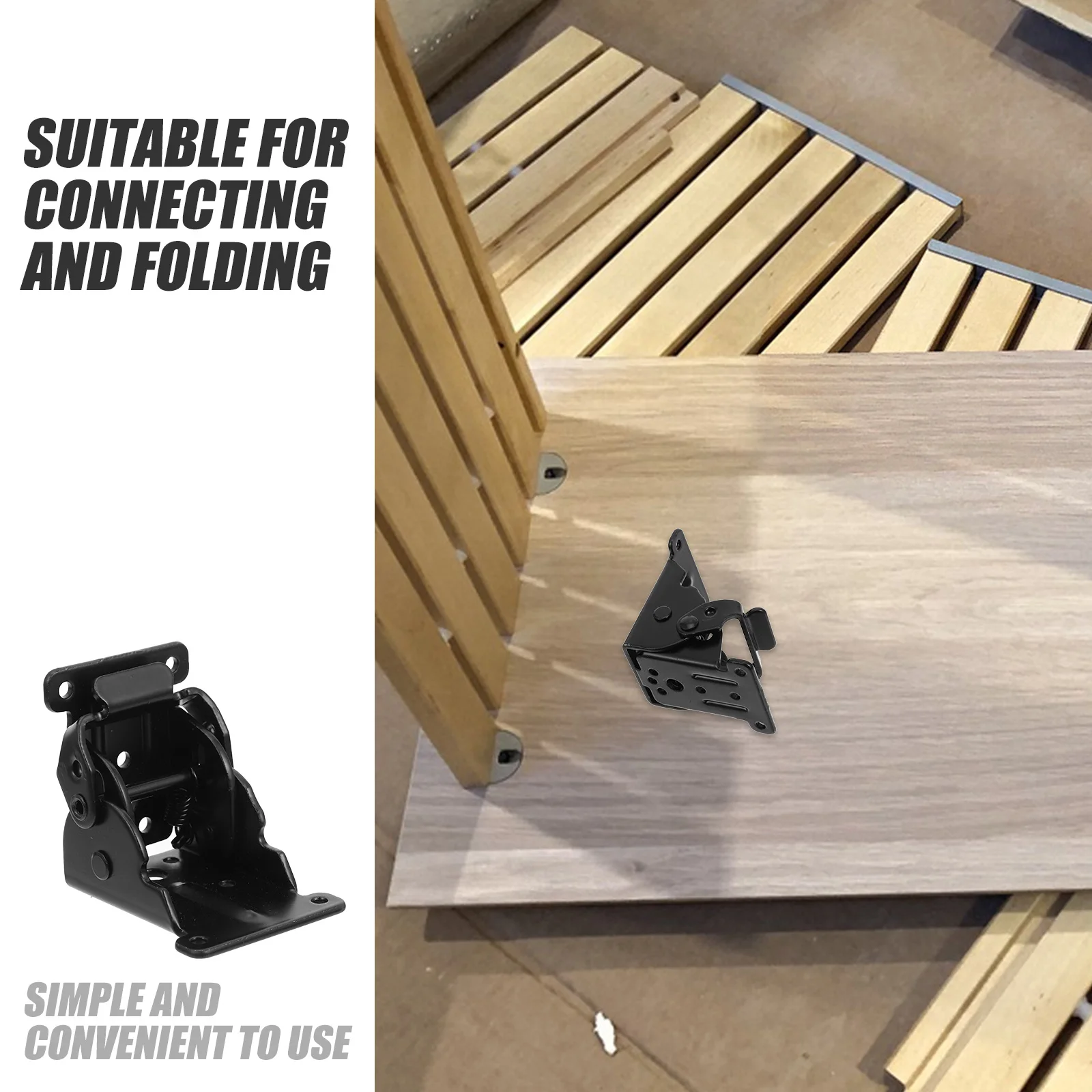 

BUTIFULSIC 4Pcs Folding Table Hinge Bed Leg Bracket Repair Kit Desk Iron Mounting Hardware