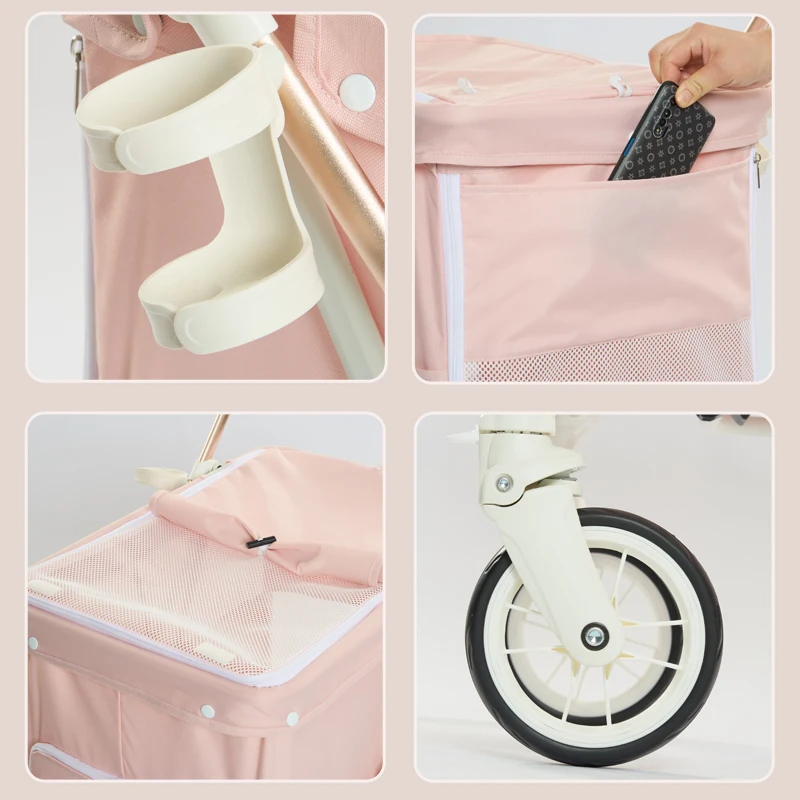 Luxury Pet Outdoor Travel Truck Dog Stroller Products Aluminum Household Cat Stroller Pet Stroller