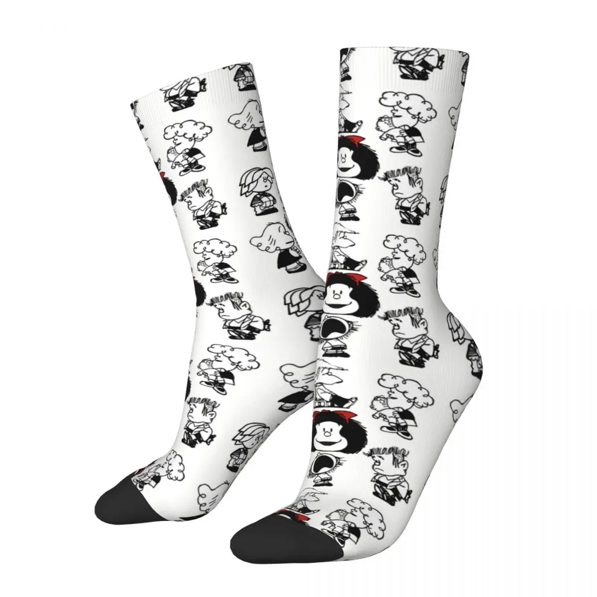 

Mafalda Characters White Men Women Socks Outdoor Novelty Spring Summer Autumn Winter Stockings Gift