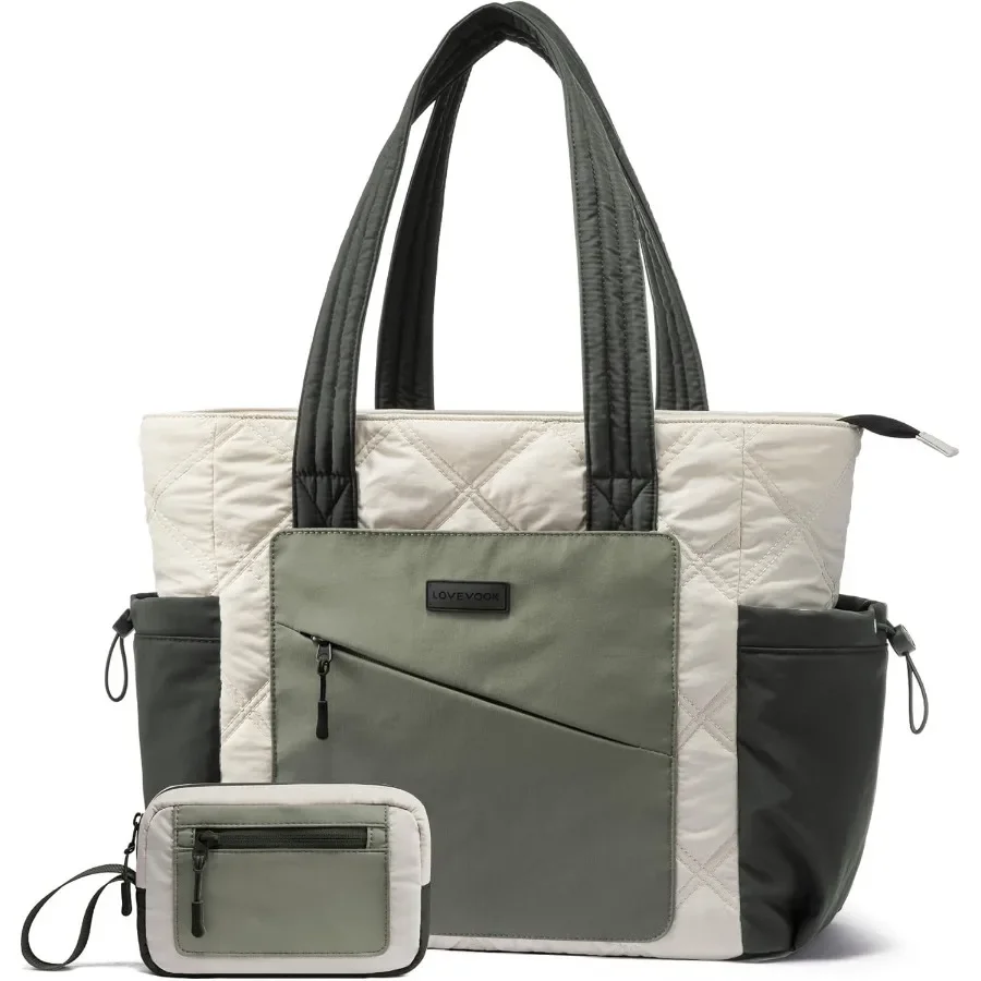 

Стеганая женская сумка-тоут с застежкой-молнией Стильный дизайн-пуховик Идеально подходит для ежедневного использования Путешествие Работа Школа и ухода за больными