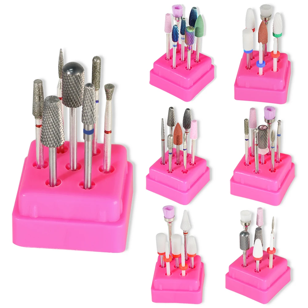 7 قطعة كربيد التنغستن السيراميك مسمار لقمة ثقب ل مانيكير إزالة هلام الورنيش مسمار مثقاب الخشب أطقم اكسسوارات أدوات الحفر #1