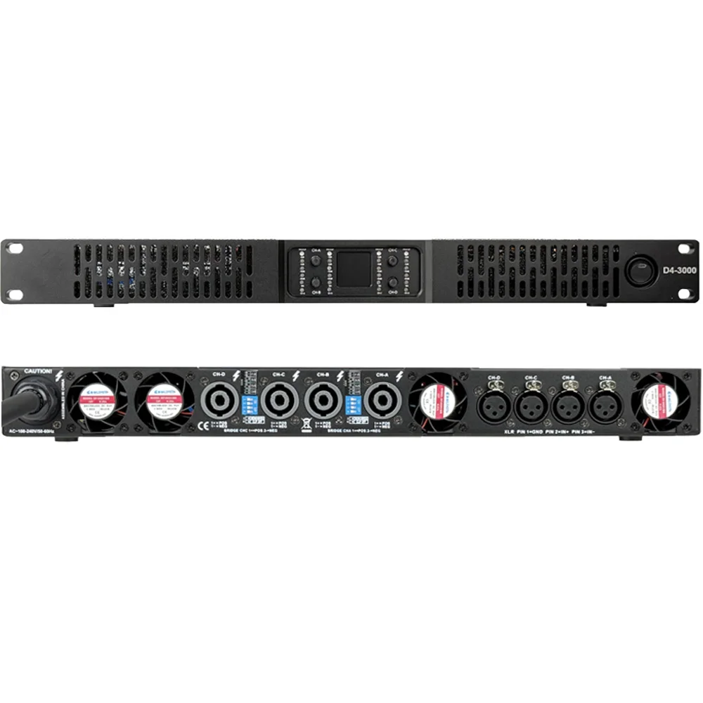 Paulkitson PD43000 4x3000W 8Ω amplificador de potencia Digital profesional amplificador de 4 canales altavoz line array DJ Subwoofer Amp