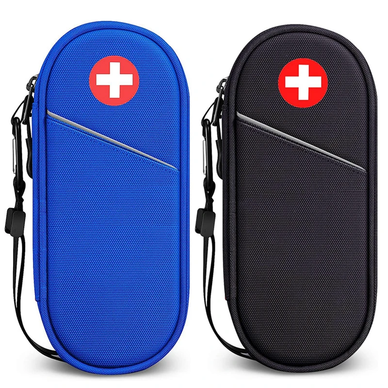 Outdoor EpiPen Medical Bag Travel Medication Organizer Carrying Case Emergency Medical Pouch Hold 2 EpiPens Medical Supply