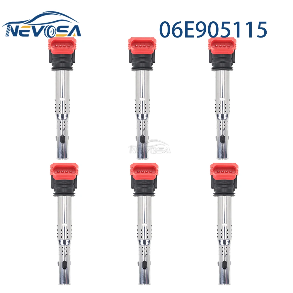 

NEVOSA 6PCS Ignition Coil For For Audi A3 A4 A5 R8 VW Beetle Jetta Passat Golf GTI 2.0L 2.0L 06E905115 06E905115B 06E905115C