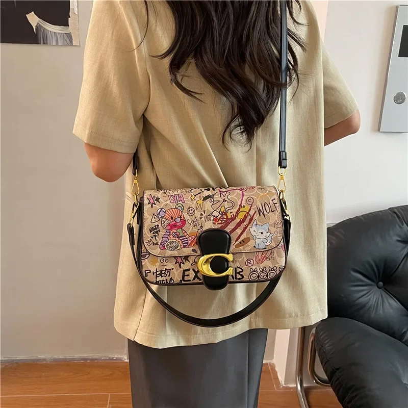 

New 2025 Women's Niche Graffiti Bag - Designer Simple Fashion, Small Square Shoulder Crossbody Versatile