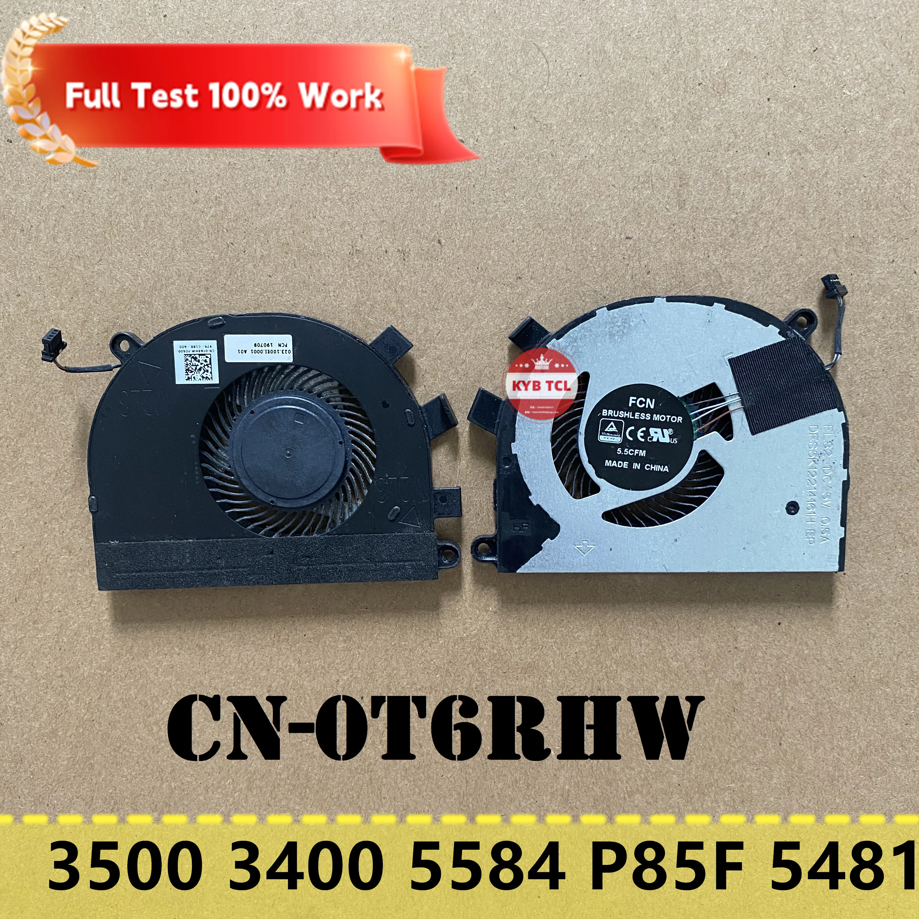 Laptop CPU Cooling Fan CN-0T6RHW 0T6RHW T6RHW For Dell Latitude 3500 3400 Inspiron 5584 15-5584 P85F 5481 Notebook