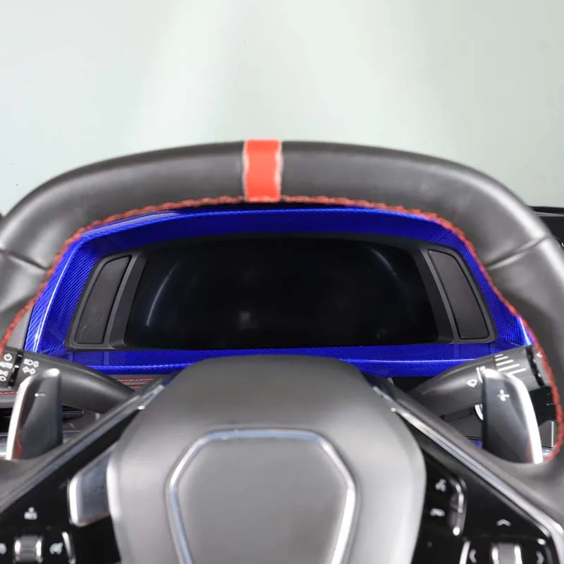 

For Chevrolet Corvette C8 Stingray Z51 2020-25 Real Carbon Fiber Car Dashboard Speedmeter Frame Cover Car Accessories
