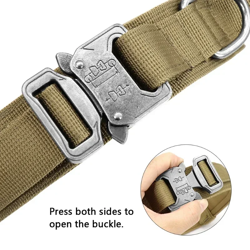 Nylon Tactical Dog Collar with Handle, Military Adjustable Pet Training Collars, Medium Large Dogs, German Shepherd
