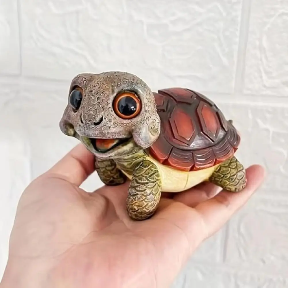 

Collectible Big Eyed Turtle Ornament Cartoon Lucky Sea Turtle Figurine Crafts 10.5cm Marine Life Ornaments Desktop Decorative