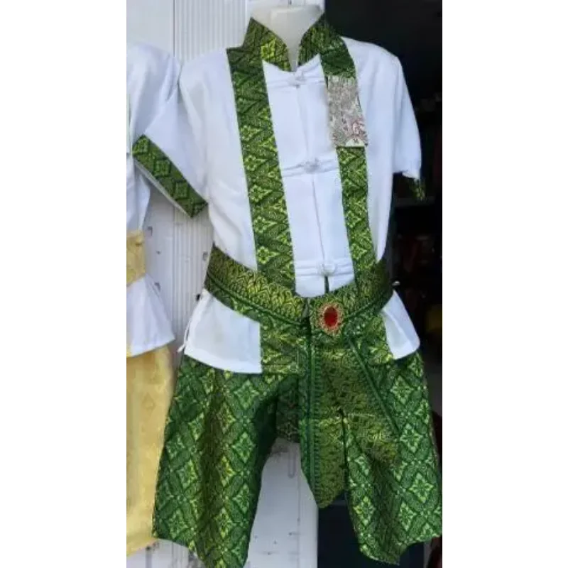 Thai Boy Suit Summer Children Vintage Cloth Girls