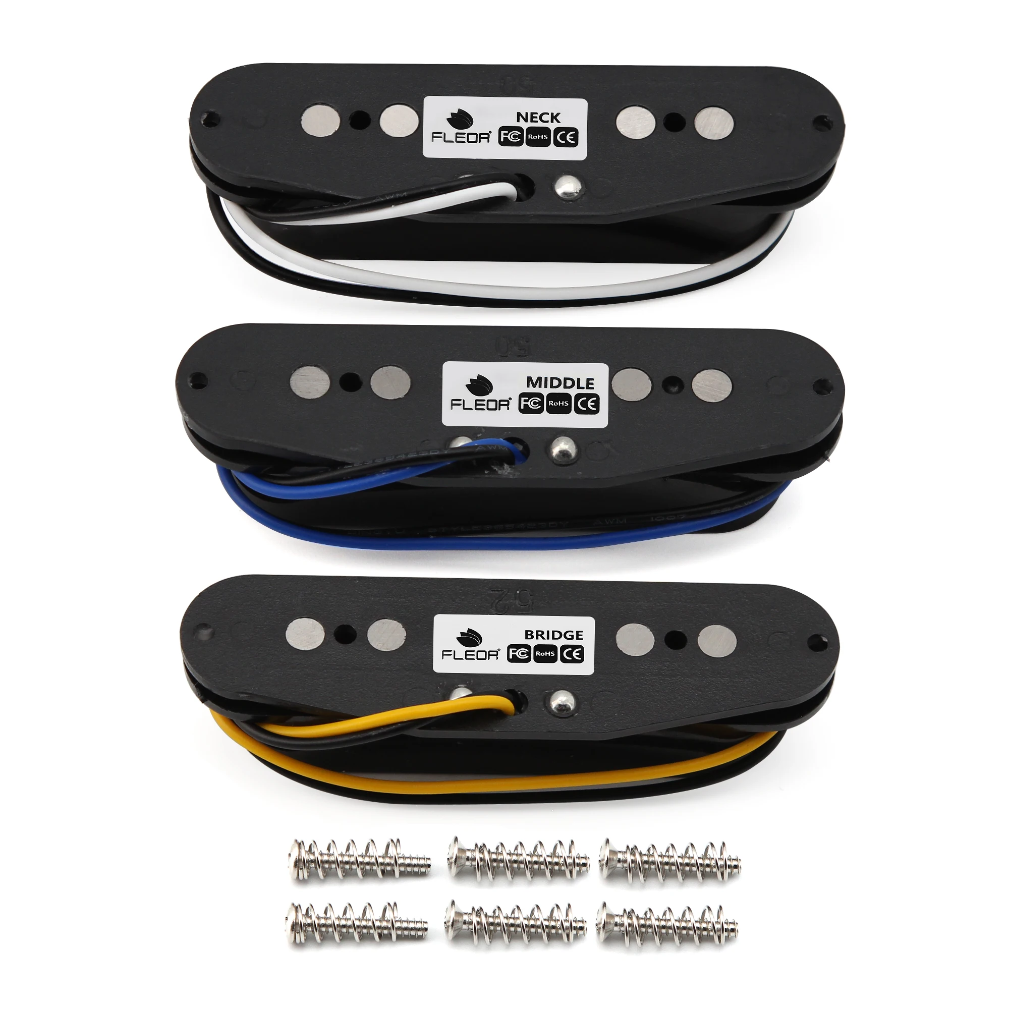 FLEOR 1PCS Alnico 5 ST Elektrische Gitarre Single Coil Pickup Flache Pole Stücke Vintage Gitarre Teile – Detail 4