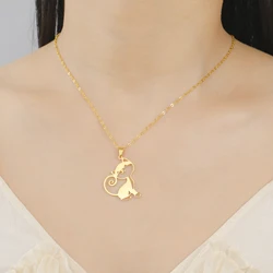 Unift Cute Sassy Cat Necklace for Women Pet Lover Stainless Steel Chain Lovely Fashion Animal Jewelry Birthday Gift wholesale
