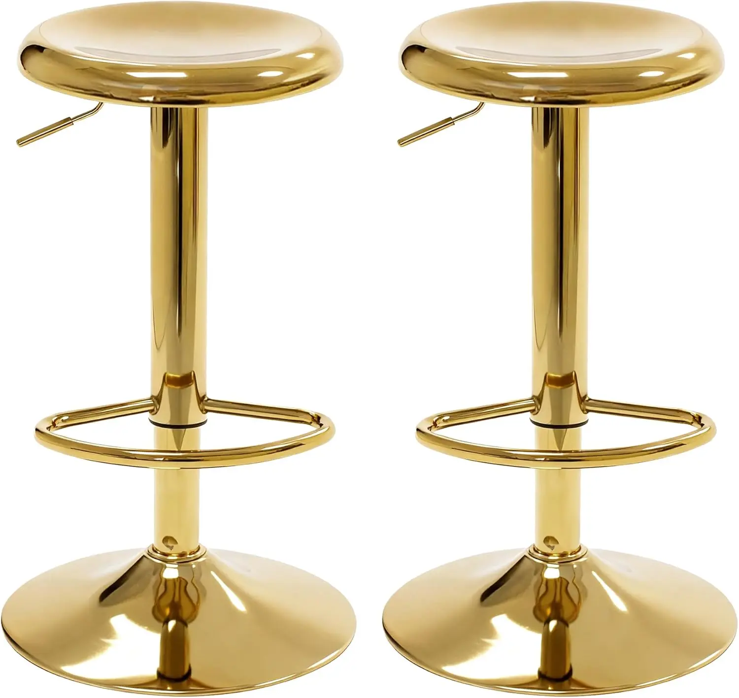 

Bar Stools Set of 2, Adjustable Metal Bar stools Swivel Counter Height Stool, Backless Barstools for Kitchen Island