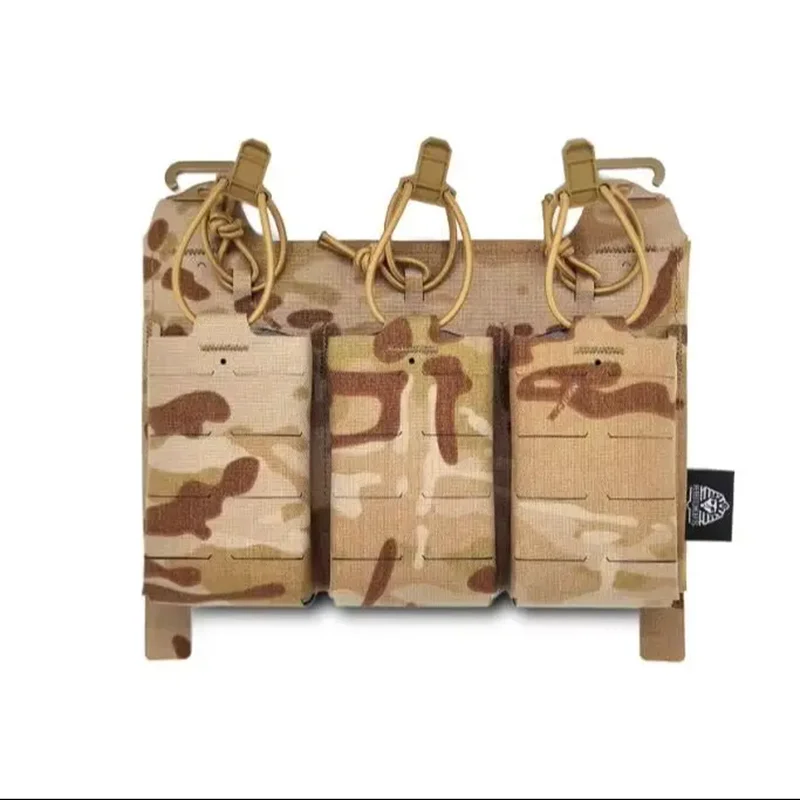 

Outdoor Vest Laser Cutting Molle Triple Magazine Bag, Front Panel