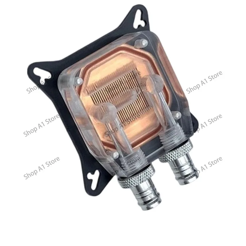 Transparent GPU Water Block with Jet Channel, Pure Copper Base Graphics Card Water Cooling Head, 52-63mm Mount Hole Spacing