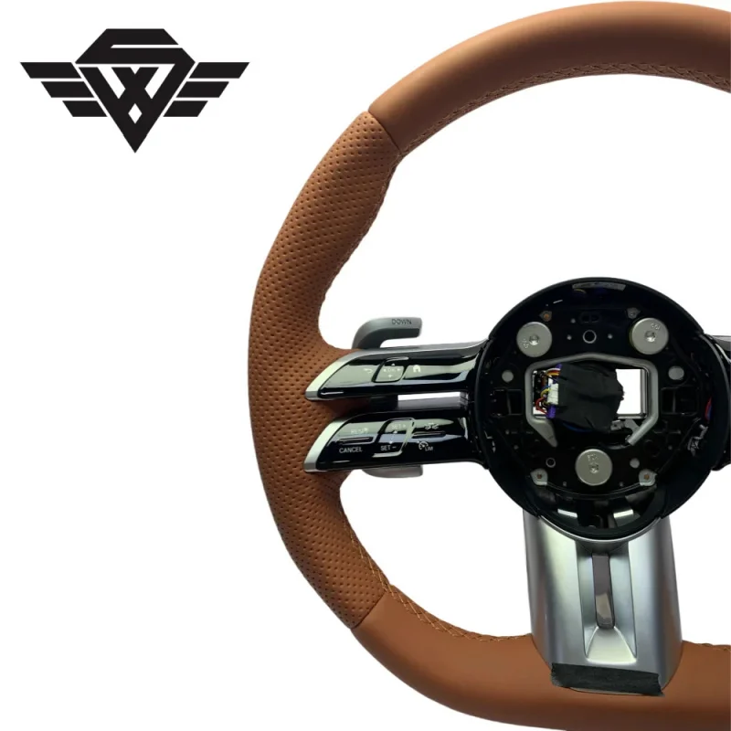Luxury Premium Quality Genuine Leather Car Steering Wheel for Mercedes Benz 223AMG 809Y GLK B CLASS Customizable Style Design