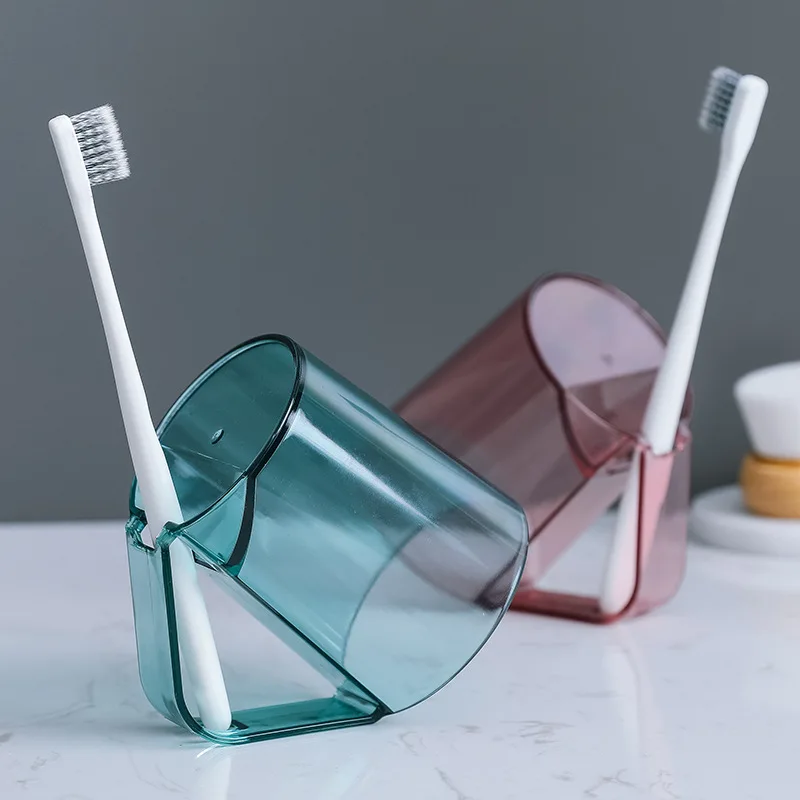 Tasse de bain de bouche avec porte-brosse à dents, vidange inversée créative, tasse de broCumbria d'eau, convient aux étudiants et aux couples