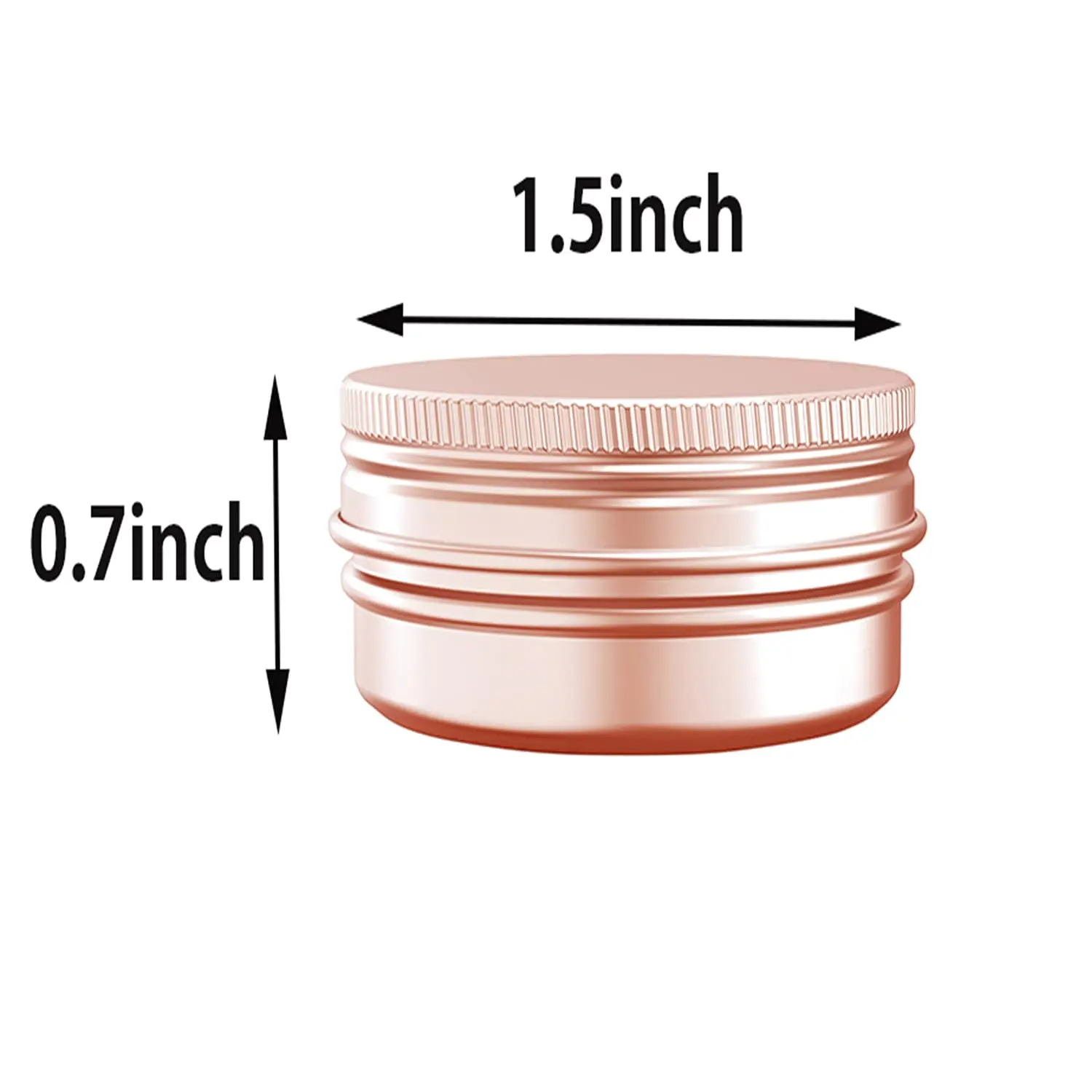 12 Stück 15 ml Aluminium-Blechdose mit Schraubdeckel, leere, nachfüllbare runde Aluminium-Blechbehälter für kosmetische Lippenbalsam-Creme, Roségold