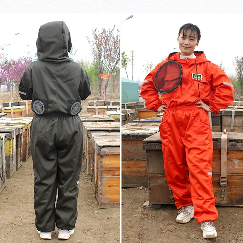 Beekeeping Suit Equipment Bee-proof Clothing Protective with Fan Beekeeper Breathable Honey Hat Clothes Apiculture Supplies